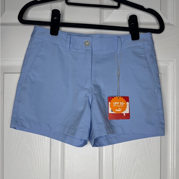 PUMA Girls Shorts Serenity Blue Size Medium and Large Available - Picture 1 of 8